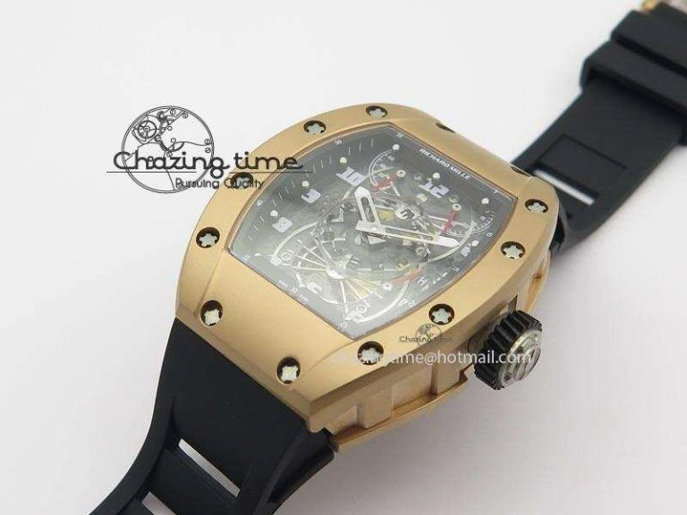 RM022 RG Skeleton Dial On Black Rubber Strap MIYOTA WeatherProof 9580