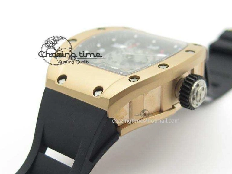RM022 RG Skeleton Dial On Black Rubber Strap MIYOTA WeatherProof 9580