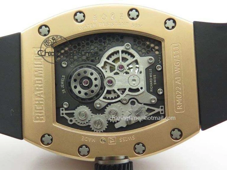 RM022 RG Skeleton Dial On Black Rubber Strap MIYOTA WeatherProof 9580
