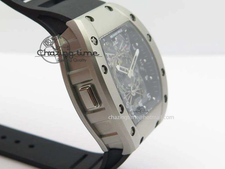 RM022 SS Skeleton Dial On Black Rubber Strap MIYOTA FlexibleFit 9585