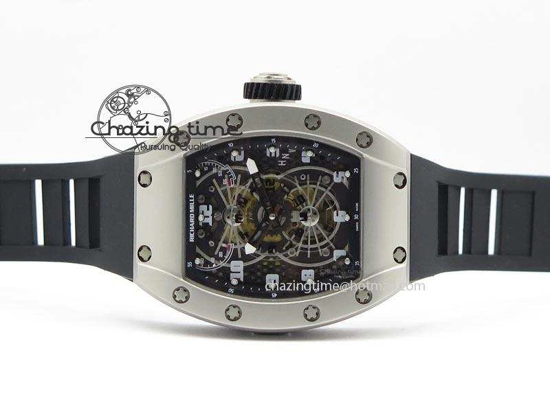RM022 SS Skeleton Dial On Black Rubber Strap MIYOTA FlexibleFit 9585