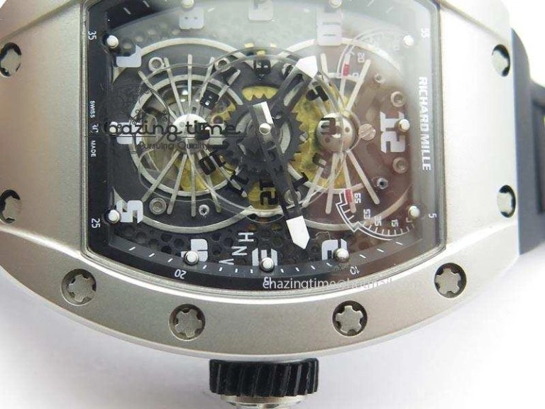 RM022 SS Skeleton Dial On Black Rubber Strap MIYOTA FlexibleFit 9585