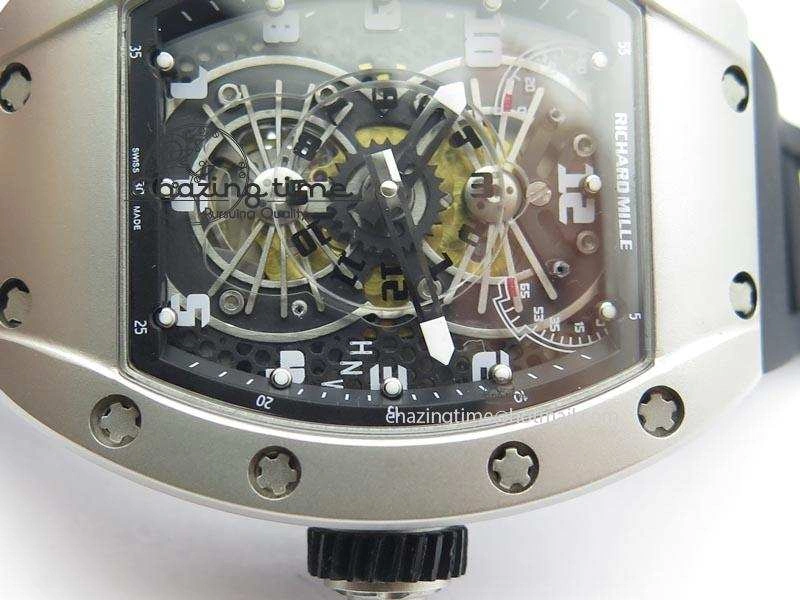 RM022 SS Skeleton Dial On Black Rubber Strap MIYOTA FlexibleFit 9585