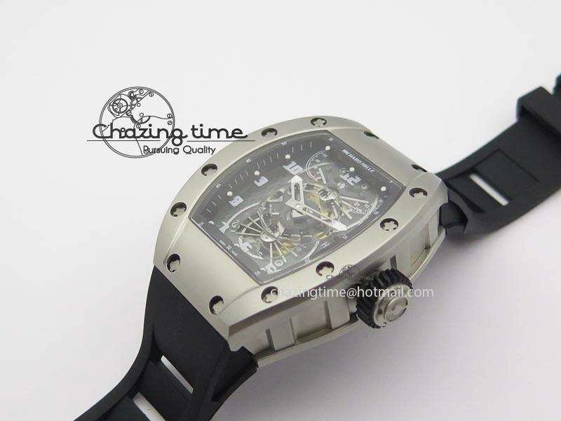 RM022 SS Skeleton Dial On Black Rubber Strap MIYOTA FlexibleFit 9585
