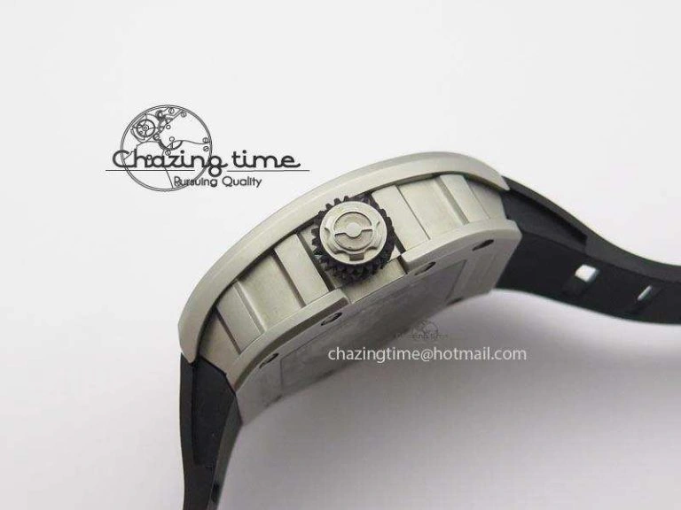 RM022 SS Skeleton Dial On Black Rubber Strap MIYOTA FlexibleFit 9585