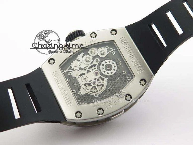 RM022 SS Skeleton Dial On Black Rubber Strap MIYOTA FlexibleFit 9585