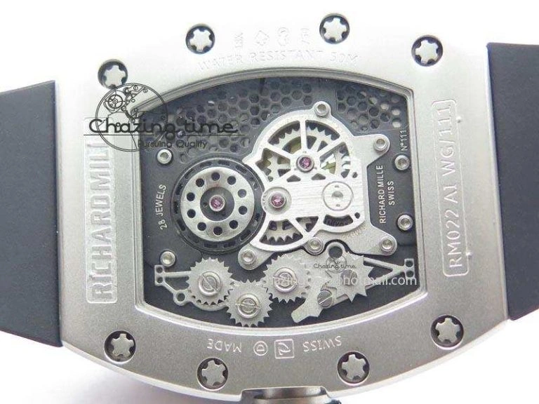 RM022 SS Skeleton Dial On Black Rubber Strap MIYOTA FlexibleFit 9585
