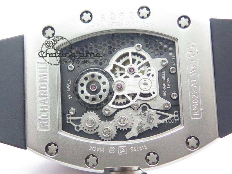 RM022 SS Skeleton Dial On Black Rubber Strap MIYOTA FlexibleFit 9585