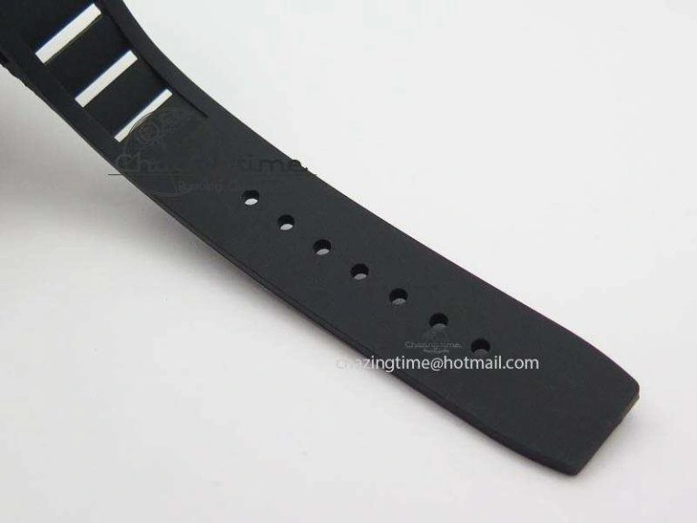 RM022 SS Skeleton Dial On Black Rubber Strap MIYOTA FlexibleFit 9585