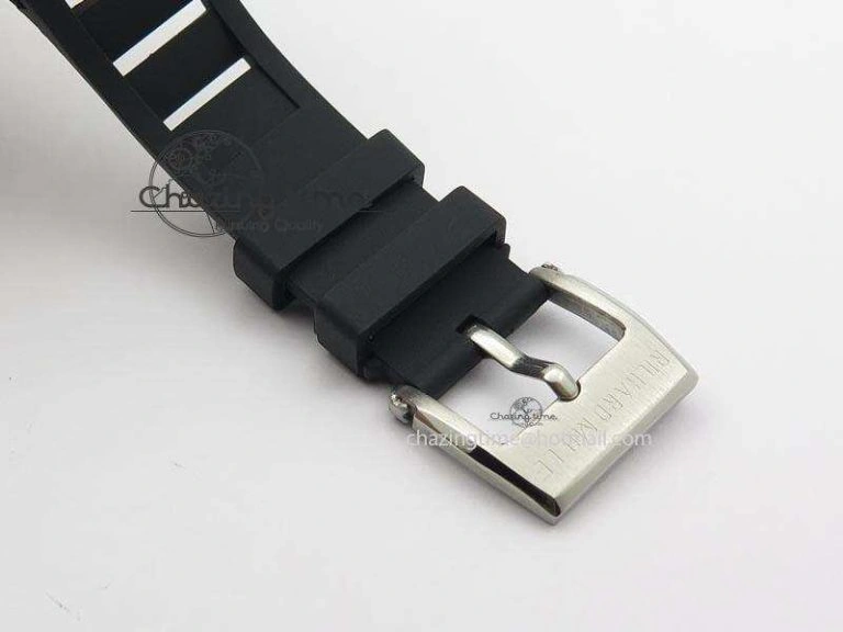 RM022 SS Skeleton Dial On Black Rubber Strap MIYOTA FlexibleFit 9585