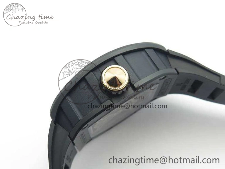 RM023 Ceramic Case KVF Best Edition Eagle Skeleton Dial RG Crown On Rubber Strap MIYOTA ModernLook 9525