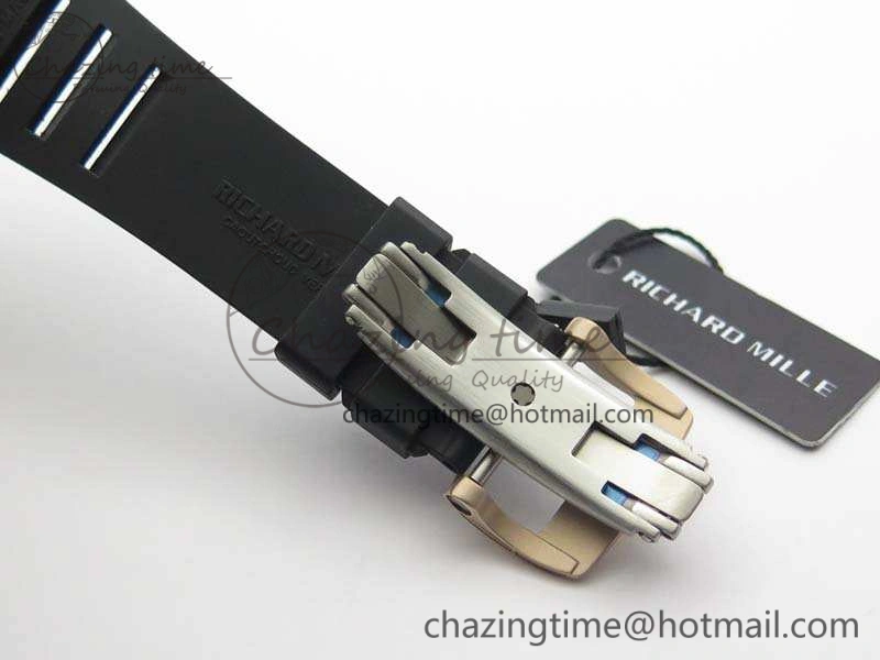 RM023 Ceramic Case KVF Best Edition Eagle Skeleton Dial RG Crown On Rubber Strap MIYOTA ModernLook 9525