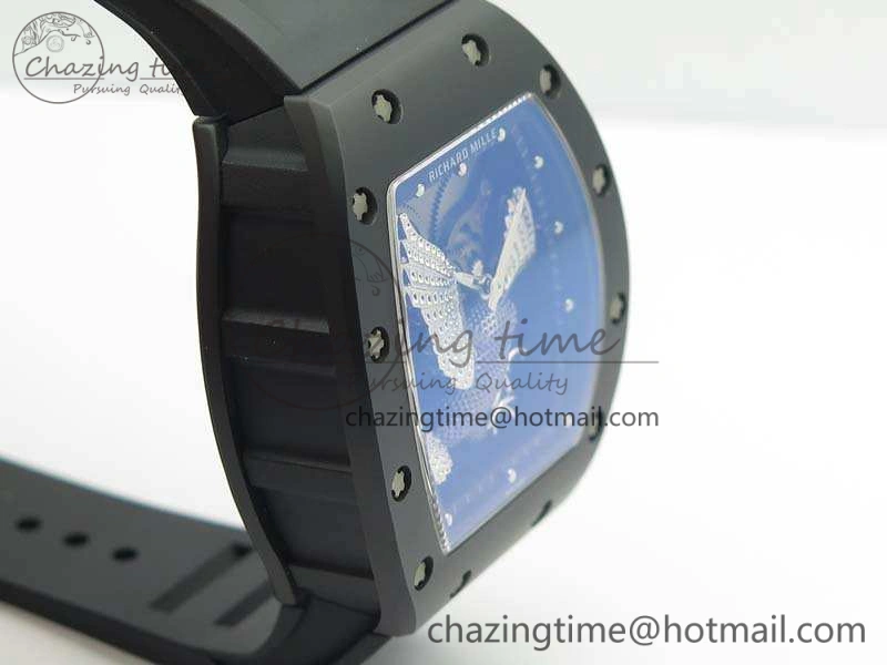 Contemporary RM023 Ceramic Case KVF Best Edition Eagle Skeleton Dial SS Crown On Rubber Strap MIYOTA 9524
