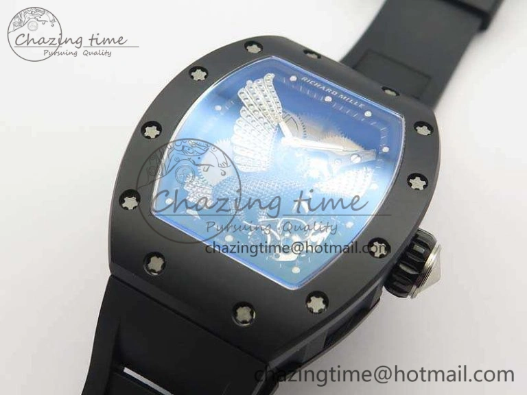 Contemporary RM023 Ceramic Case KVF Best Edition Eagle Skeleton Dial SS Crown On Rubber Strap MIYOTA 9524