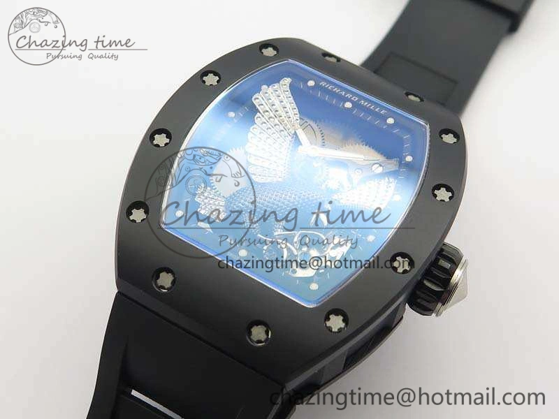 Contemporary RM023 Ceramic Case KVF Best Edition Eagle Skeleton Dial SS Crown On Rubber Strap MIYOTA 9524