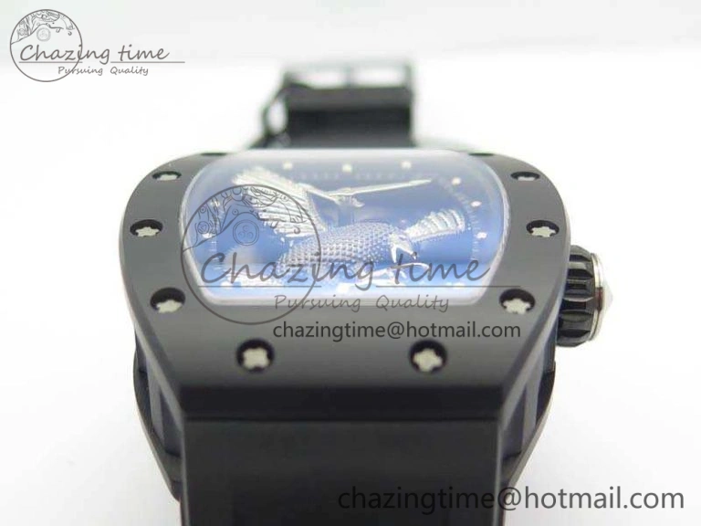Contemporary RM023 Ceramic Case KVF Best Edition Eagle Skeleton Dial SS Crown On Rubber Strap MIYOTA 9524
