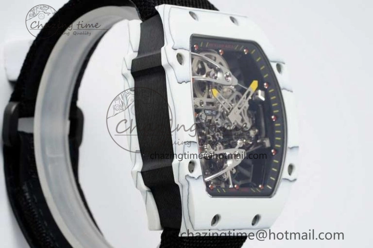 AllSeason RM027-02 Nadal Real Tourbillon RMF Best Edition White Forge Carbon Black Inner Bezel on Black Nylon Strap 9379