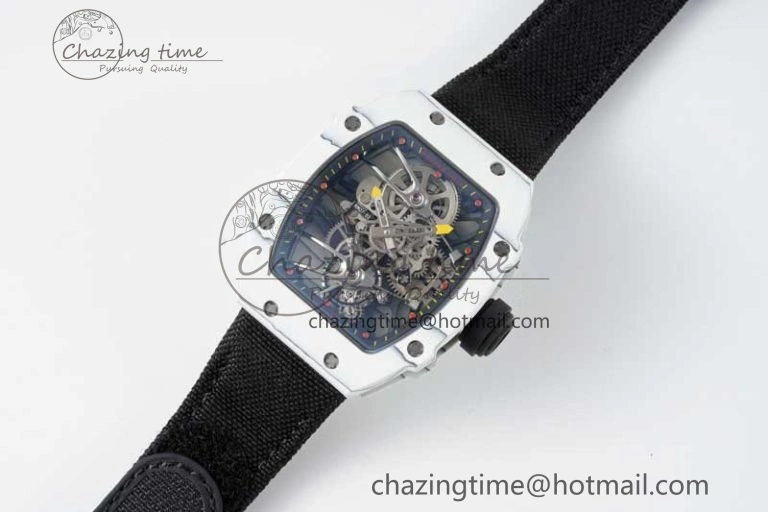 AllSeason RM027-02 Nadal Real Tourbillon RMF Best Edition White Forge Carbon Black Inner Bezel on Black Nylon Strap 9379