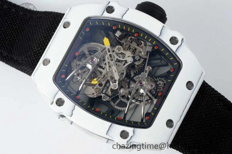 AllSeason RM027-02 Nadal Real Tourbillon RMF Best Edition White Forge Carbon Black Inner Bezel on Black Nylon Strap 9379