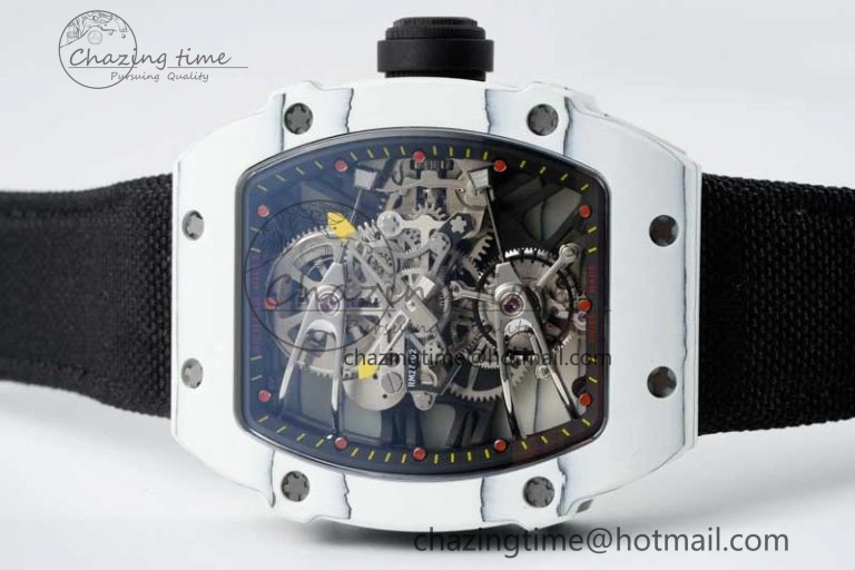 AllSeason RM027-02 Nadal Real Tourbillon RMF Best Edition White Forge Carbon Black Inner Bezel on Black Nylon Strap 9379