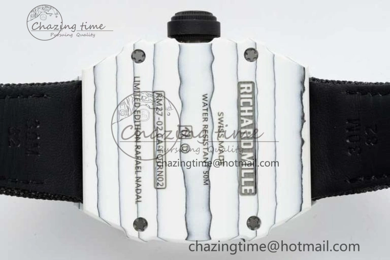 AllSeason RM027-02 Nadal Real Tourbillon RMF Best Edition White Forge Carbon Black Inner Bezel on Black Nylon Strap 9379