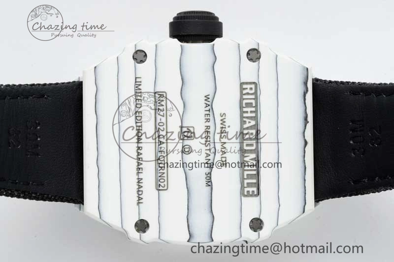AllSeason RM027-02 Nadal Real Tourbillon RMF Best Edition White Forge Carbon Black Inner Bezel on Black Nylon Strap 9379