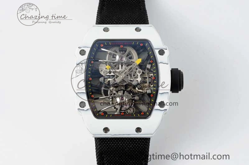 AllSeason RM027-02 Nadal Real Tourbillon RMF Best Edition White Forge Carbon Black Inner Bezel on Black Nylon Strap 9379