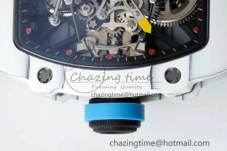RM027-02 Nadal Real Tourbillon RMF Best Edition White Forge Carbon Black Inner Bezel on Blue Nylon Strap OdorResistant 9382