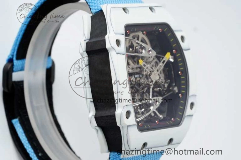 RM027-02 Nadal Real Tourbillon RMF Best Edition White Forge Carbon Black Inner Bezel on Blue Nylon Strap OdorResistant 9382