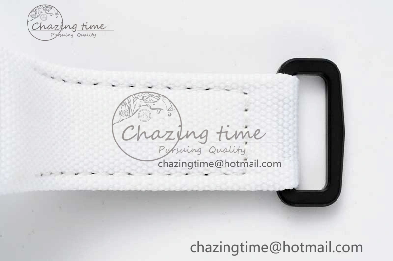 RM027-02 Nadal Real Tourbillon RMF Best Edition White Forge Carbon Black Inner Bezel on White Nylon Strap Colorful 9381
