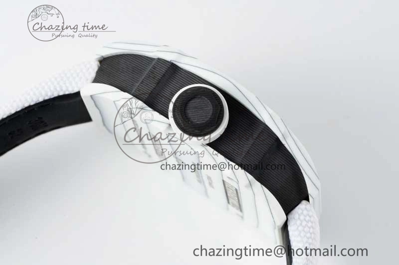 RM027-02 Nadal Real Tourbillon RMF Best Edition White Forge Carbon Black Inner Bezel on White Nylon Strap Colorful 9381