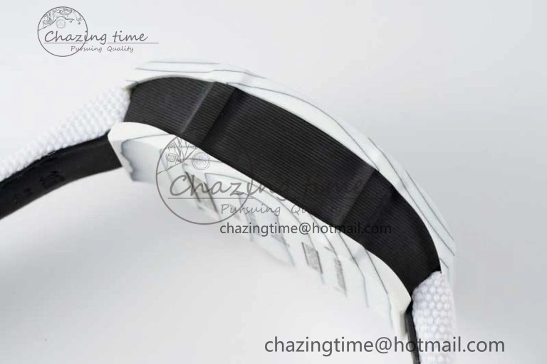 RM027-02 Nadal Real Tourbillon RMF Best Edition White Forge Carbon Black Inner Bezel on White Nylon Strap Colorful 9381