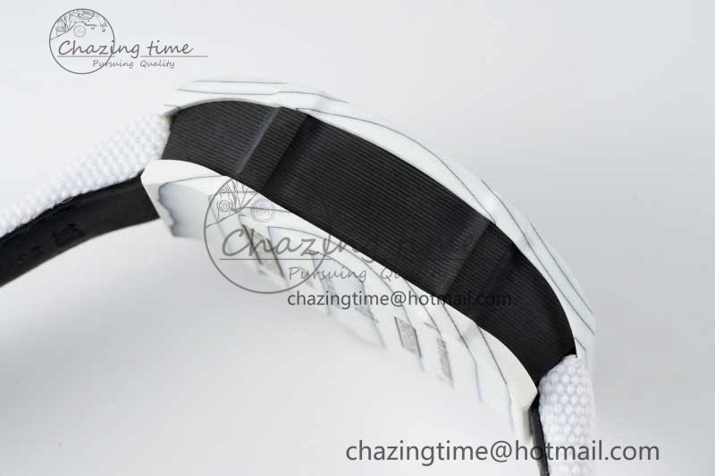 RM027-02 Nadal Real Tourbillon RMF Best Edition White Forge Carbon Black Inner Bezel on White Nylon Strap Colorful 9381