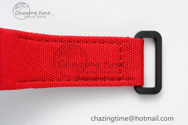 RM027-02 Nadal Real Tourbillon RMF Best Edition White Forge Carbon Red Inner Bezel on Red Nylon Strap GoodFit 9383