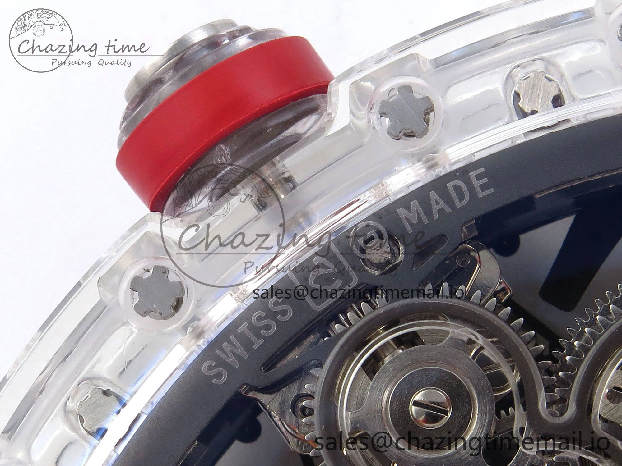 RM027-02 Transparent Tourbillon RMF Best Edition Skeleton Dial on Orange Rubber Strap MultiPurpose 9215