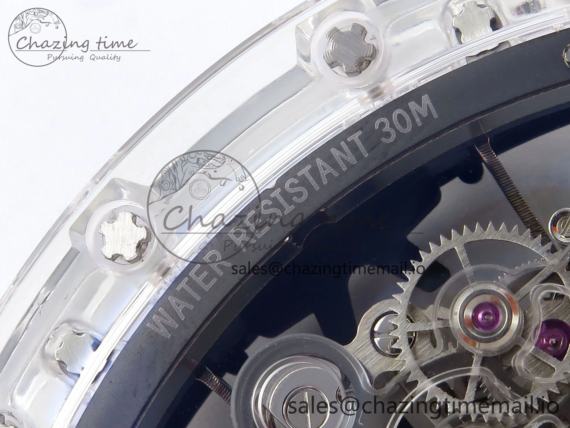 RM027-02 Transparent Tourbillon RMF Best Edition Skeleton Dial on Orange Rubber Strap MultiPurpose 9215