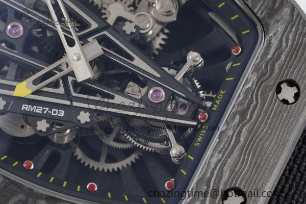 RM027-03 NTPT Real Tourbillon RMF Best Edition Skeleton Dial on Black Nylon Strap SoftTouch 9367