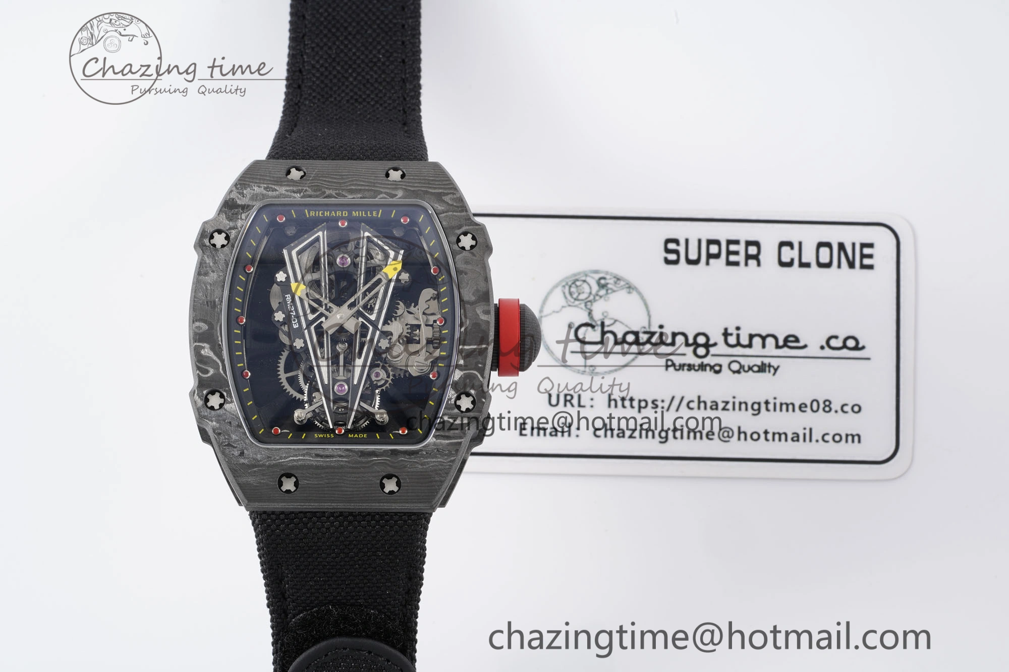 RM027-03 NTPT Real Tourbillon RMF Best Edition Skeleton Dial on Black Nylon Strap SoftTouch 9367