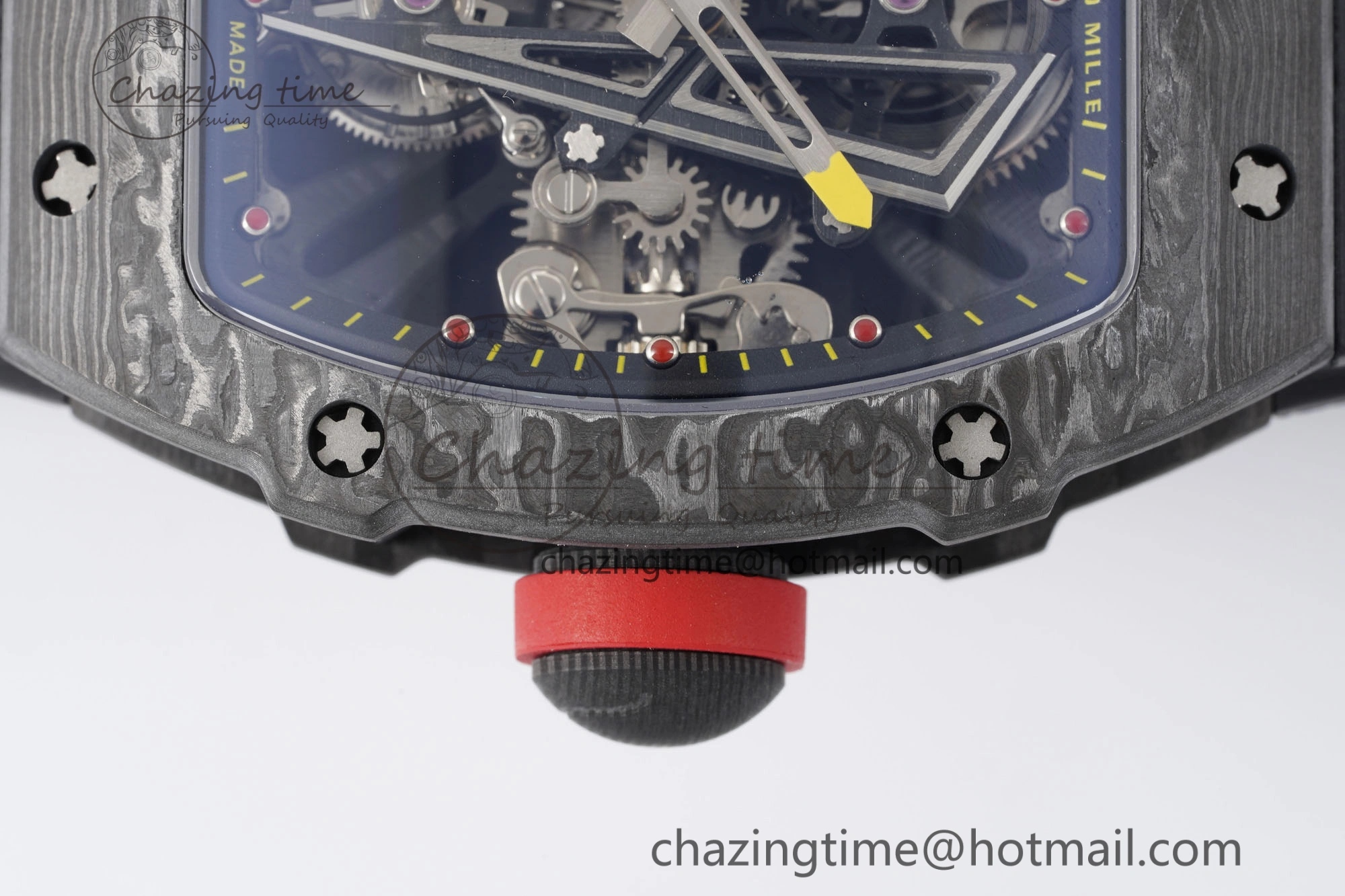 Stylish RM027-03 NTPT Real Tourbillon RMF Best Edition Skeleton Dial on Black Rubber Strap 9364