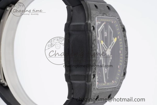 Stylish RM027-03 NTPT Real Tourbillon RMF Best Edition Skeleton Dial on Black Rubber Strap 9364