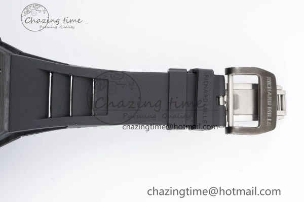 Stylish RM027-03 NTPT Real Tourbillon RMF Best Edition Skeleton Dial on Black Rubber Strap 9364