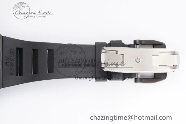 Stylish RM027-03 NTPT Real Tourbillon RMF Best Edition Skeleton Dial on Black Rubber Strap 9364