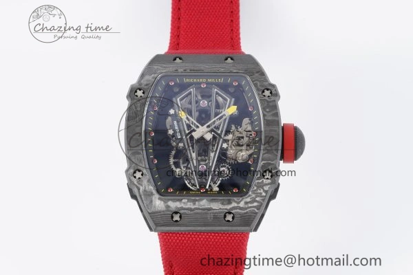 SunProtective RM027-03 NTPT Real Tourbillon RMF Best Edition Skeleton Dial on Red Nylon Strap 9365