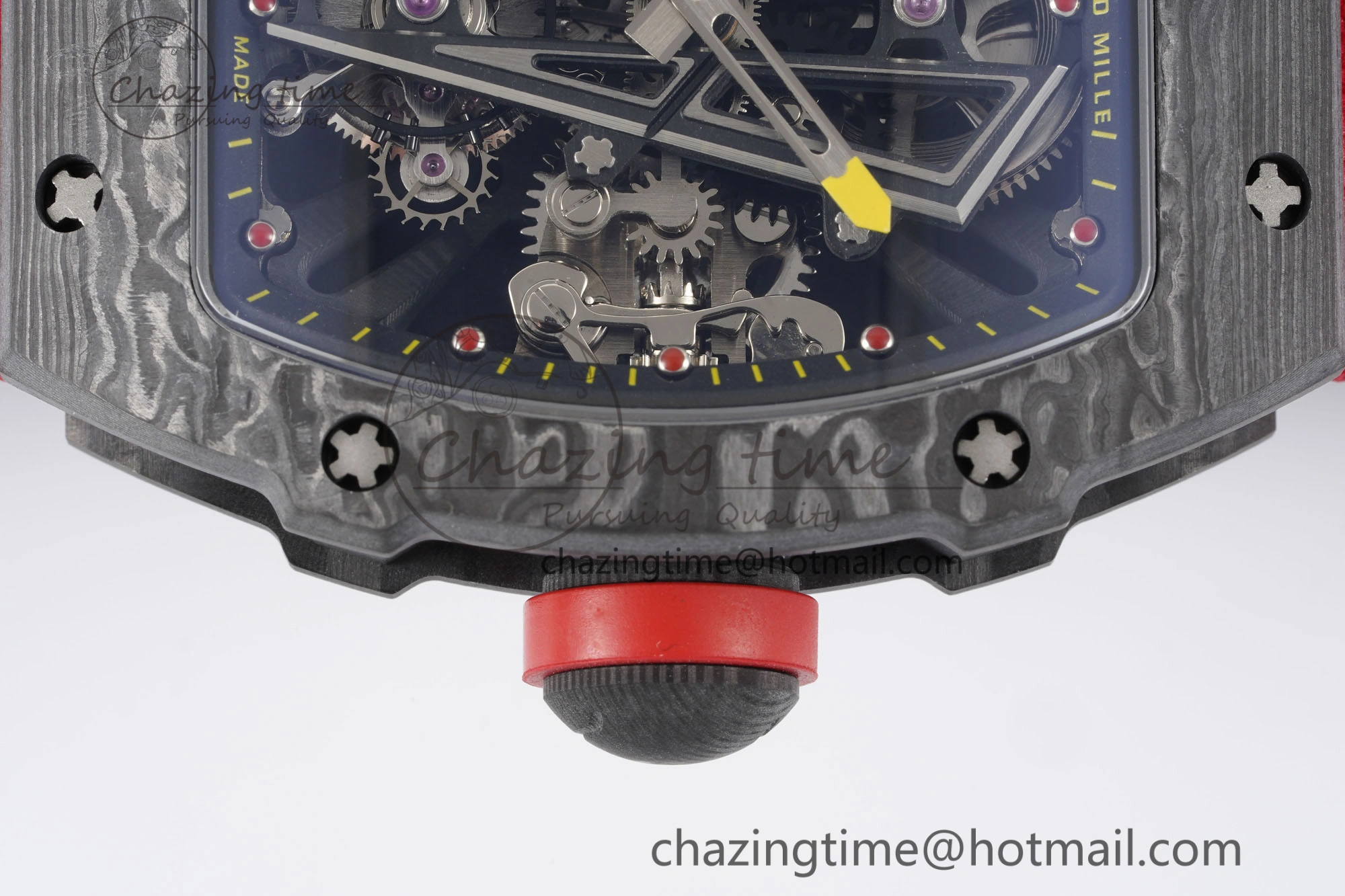 SunProtective RM027-03 NTPT Real Tourbillon RMF Best Edition Skeleton Dial on Red Nylon Strap 9365