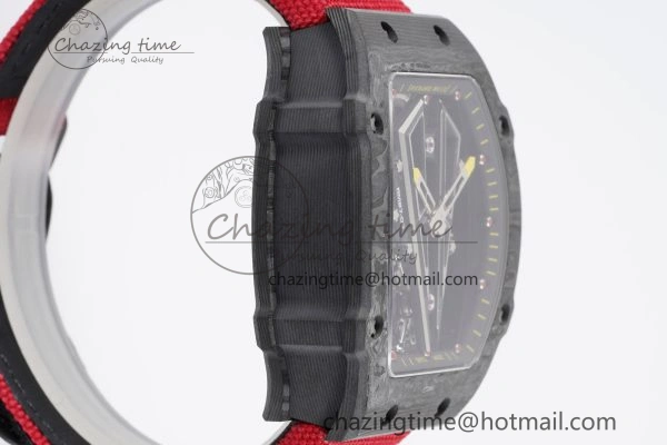 SunProtective RM027-03 NTPT Real Tourbillon RMF Best Edition Skeleton Dial on Red Nylon Strap 9365