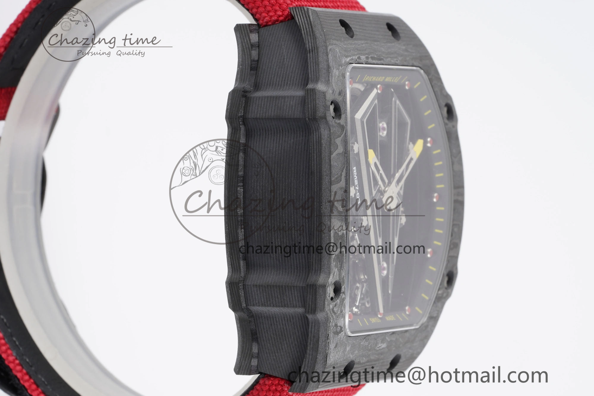 SunProtective RM027-03 NTPT Real Tourbillon RMF Best Edition Skeleton Dial on Red Nylon Strap 9365