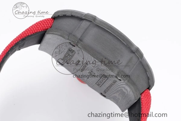 SunProtective RM027-03 NTPT Real Tourbillon RMF Best Edition Skeleton Dial on Red Nylon Strap 9365