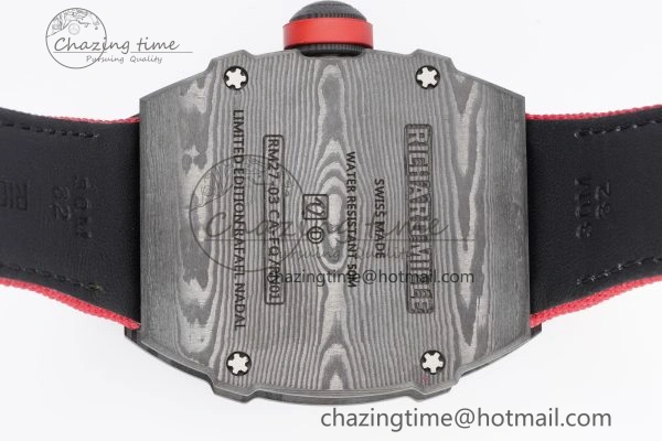 SunProtective RM027-03 NTPT Real Tourbillon RMF Best Edition Skeleton Dial on Red Nylon Strap 9365