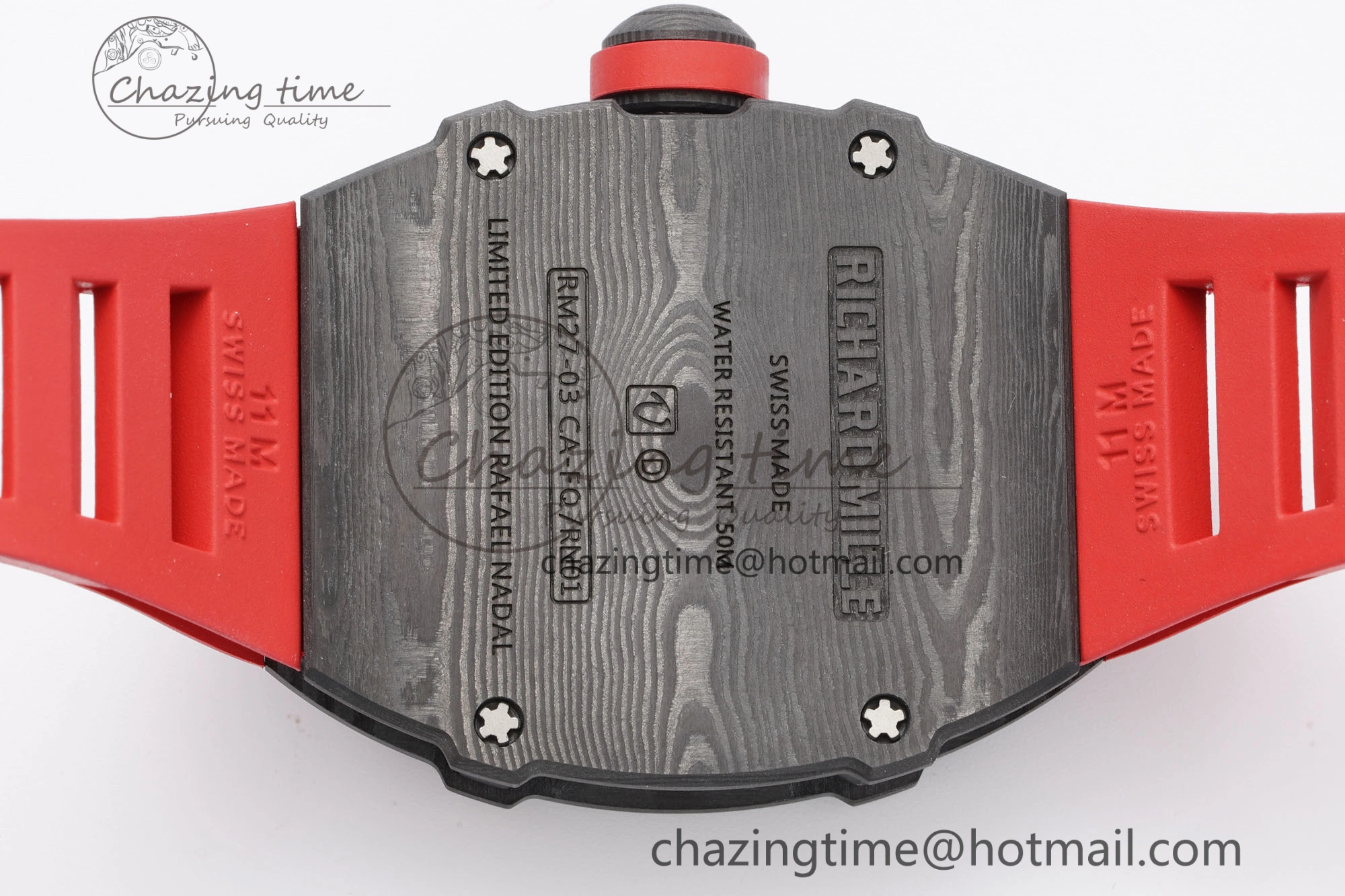 Sophisticated RM027-03 NTPT Real Tourbillon RMF Best Edition Skeleton Dial on Red Rubber Strap 9363