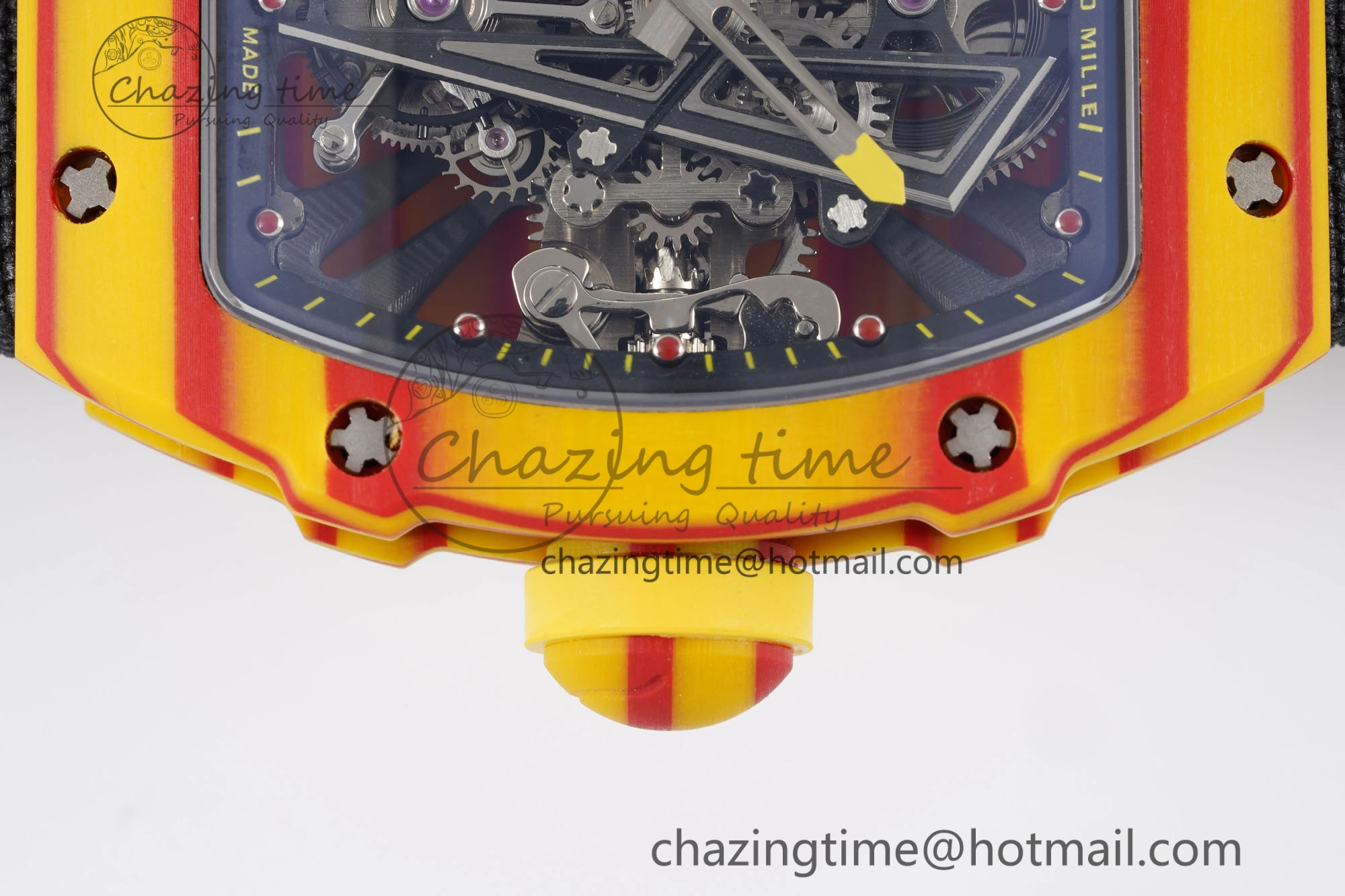 RM027-03 Real Tourbillon RMF Best Edition Orange Red Carbon Skeleton Dial on Black Nylon Strap FashionForward 9368